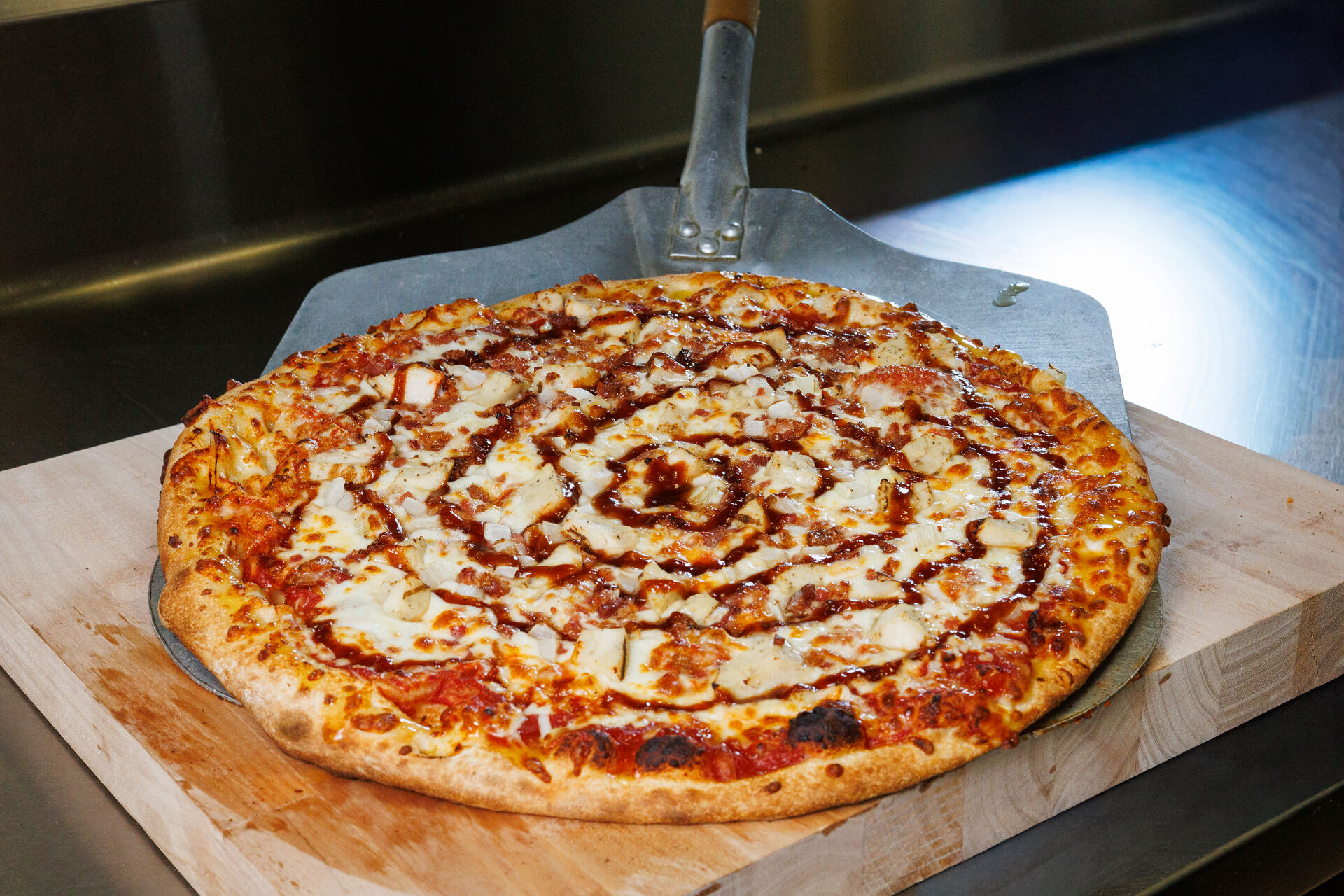 BBQ Chicken Pizza fresh from the oven
